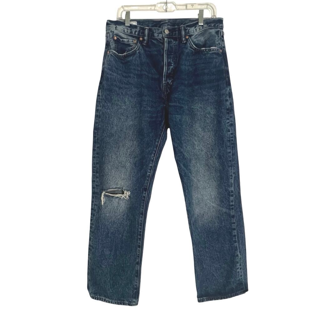 Gap Men’s Original Fit Medium Wash Distressed Buttonfly Denim Jeans- Size 31x30
